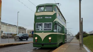 A ride on Blackpool Heritage Tram Balloon 700 Part 1 Solaris Centre - North Pier