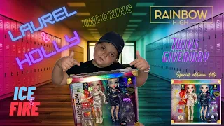 Rainbow High TWINS Laurel & Holly De'Vious Fiery/Icy Dolls Unboxing & Review + Giveaway