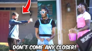 Trick or Treating Early Prank! *we got pressed*