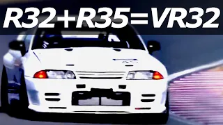 【VR32GT-R】心臓部にVR38DETTをぶち込んだR32GT-R！パワートレインをフル移植したマシンはまさに「R32GT-Rの見た目をしたR35GT-R」【VIDEO OPTION切り抜き】