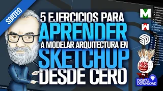 🏗️ SketchUp modelado de ARQUITECTURA desde cero | TUTORIAL español BASICO para arquitectos 1ra PARTE
