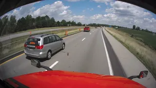 A person fell from a speeding car on the highway.