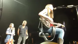 Hailey Benedict performs song at Keith Urban concert