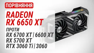 Порівняння Radeon RX 6650 XT проти RX 6600 XT, RX 6700 XT, RTX 3060 та RTX 3060 Ti (RUS Subs)