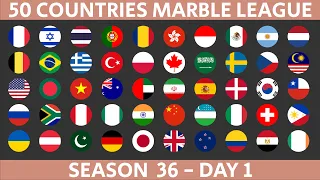 50 Countries Marble Race League Season 36 Day 1/10 Marble Race in Algodoo