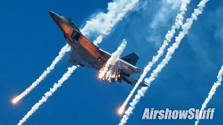 F-22 Raptor with FLARES! - Cleveland National Airshow 2023