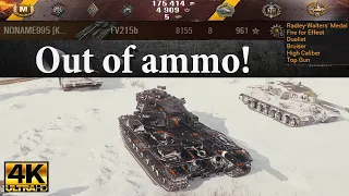 FV215b video in Ultra HD 4K🔝 Out of ammo! 8155 dmg, 3910 block 🔝 World of Tanks ✔️
