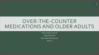 Over the Counter Medications and Older Adults 3/6/24