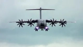 Tactical Short Landing C-17 vs A400M. What Brakes The Most. Reversers, Wheels, Props, Spoilers?