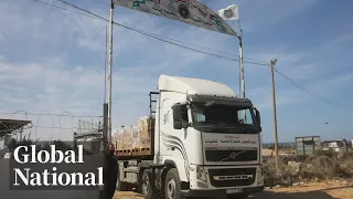 Global National: Oct. 21, 2023 | Desperately-needed aid finally arriving in Gaza, but is it enough?