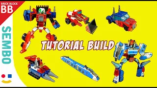 Tutorial Build : Superlink Transformers ⚡️ How to make a Robot LEGO Combiner Sembo Block 2500 Mecha