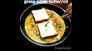 Egg bread omelette |tasty breakfast in 10 min 😋