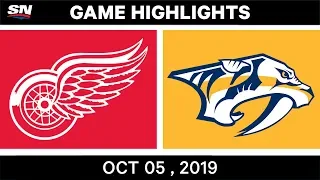 NHL Highlights | Red Wings vs. Predators – Oct. 05, 2019