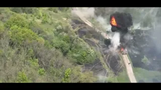 Javelin sets fire to a Russian tank T-90m in the Kharkiv region of Ukraine / thank you people of USA