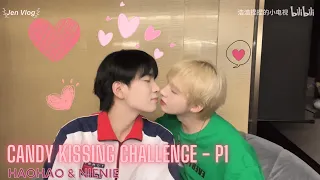 [Engsub/BL] Sweet candy kissing challenge with lovely couple Haohao and Nienie - Part 1