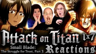 Attack on Titan 1x7 | Small Blade: The Struggle for Trost, Part 3 | Reactions