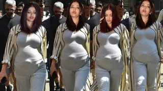 Heavily Pregnant Aishwarya Rai Hiding Her Baby Bump Behind Aaradhya at Airport Fromm Paparazzi