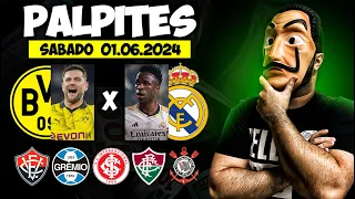 PALPITES DE FUTEBOL PARA DIA 01/06/2024 + DUPLA DE SÁBADO