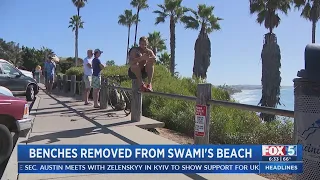 Benches Removed From Swami's Beach