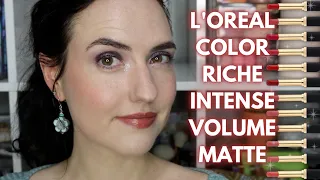New ish L'Oreal Color Riche Intense Volume Lipstick | Swatches of ALL 12 Shades + Review