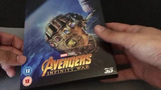 AVENGERS INFINITY WAR [ZAVVI] LIMITED EDITION STEELBOOK BLU RAY + 3D REVIEW AND UNBOXING