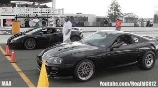 Lamborghini Gallardo vs. 900HP Toyota Supra || 1200HP+ UGR TT Gallardo vs.1200HP+ Nissan GT-R