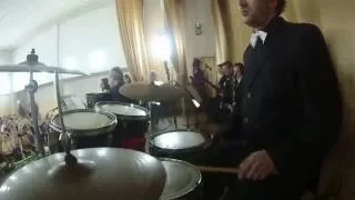 Drum Cam. Ансамбль Донбасс концерт в школе 135.  Соло на ударных.