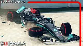 Formula Car S🅱️ins/Lost Control Crashes #3 | With MOTION 🅱️LUR | 🅱️eamNG.drive | F1 2021skin MOD