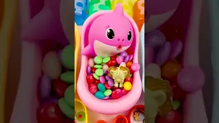 Very Satisfying and Relaxing ASMR 15.2  | Mixing  Rainbow Candy In Bathtubs With Baby Sharks