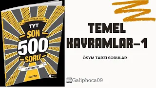 Temel Kavramlar-1, Hız Yayınları TYT Son 500 Soru Matematik Çözümleri (1-20)