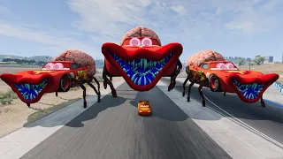 Epic Escape From The Lightning McQueen Boxy Boo Eater & Black Spider McQueen Car McQueen VS McQueen