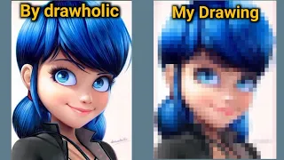 drawholic vs My Drawing / Drawing Marinette from Miraculous