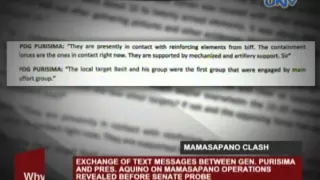 Text messaging between Purisima & Aquino on Mamasapano operations revealed before Senate probe