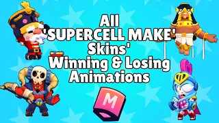 All 'SUPERCELL MAKE' Skins' Winning & Losing Animations | 2022 | Brawl Stars