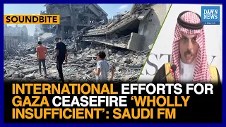 International Efforts For Gaza Ceasefire ‘Wholly Insufficient’: Saudi FM | Dawn News English