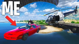 Escaping Cops using Flying Car in GTA 5 RP
