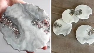 FOOL PROOF Beautiful Marble Effect Resin Coasters