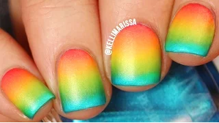 RAINBOW Ombre Nail Art Tutorial for SHORT NAILS! || KELLI MARISSA