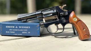 Smith & Wesson Model 30-1 Chambered in SW .32 Long.   Close Up of 50 Year Old Classic.