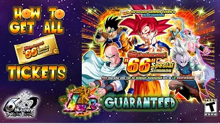 HOW TO GET ALL 66 TICKETS!!! 6TH ANNIVERSARY GUARANTEED LR SUMMON BANNER FOR GLOBAL DOKKAN!