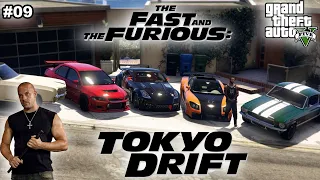 GTA 5  -  Stealing Fast And Furious 'Tokyo Drift' Cars with Franklin! (Real Life Cars #09)