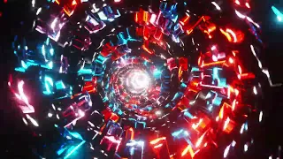 4K Animation. VJ Loop. Gliding Through the Rainbow Vortex. Infinitely looped animation