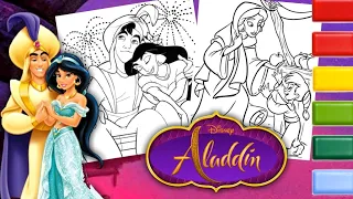 Disney Princess Jasmine Coloring Video #9 | Coloring Disney Princess Jasmine and Aladdin