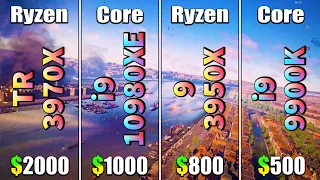 Ryzen Threadripper 3970X vs Core i9 10980XE vs Ryzen 9 3950X vs Core i9 9900K