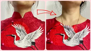 ✳️ Turn an annoying high-collar shirt into a comfortable round-neck top