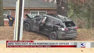 Two teens arrested, one shot by Memphis Police in Frayser chase and crash