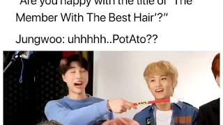 Nct127 funny moment (jungwoo the member with the best hair)
