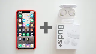 iPhone и Samsung Galaxy Buds+