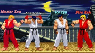 [IKEMEN/MUGEN]Master Ryu & Master Ken VS Ice Ryu and Fire Ken