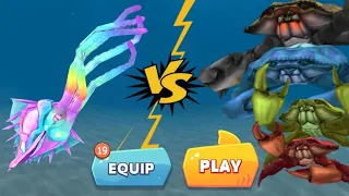 NEW RAINBOW KRAKEN VS ALL GIANT CRAB BOSS - Hungry Shark Evolution